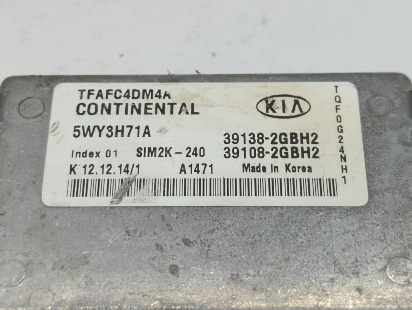 2015 Kia Optima PCM Engine Control Computer ECU ECM PCU OEM P/N:39138-2GBE1 39108-2GBE1, 39108-2GBH2, 39138-2GBH2 Fits OEM U