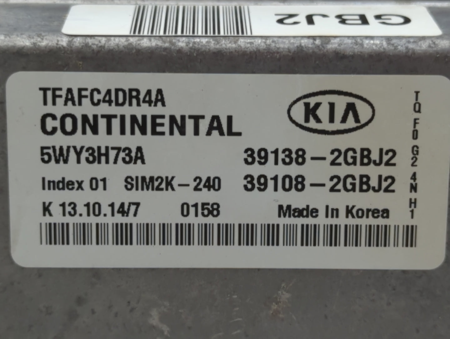 2014-2015 Kia Optima PCM Engine Control Computer ECU ECM PCU OEM P/N:39108-2GBH0 39138-2GBH0, 39108-2GBH1 Fits Fits 2014 201