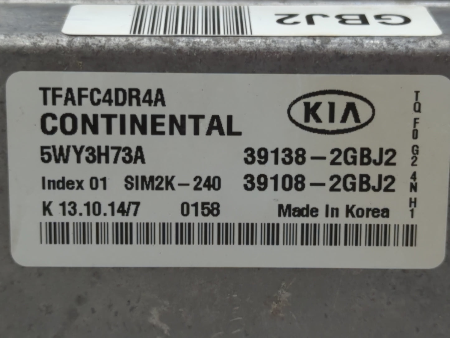 2014-2015 Kia Optima PCM Engine Control Computer ECU ECM PCU OEM P/N:39108-2GBH0 39138-2GBH0, 39108-2GBH1 Fits Fits 2014 201