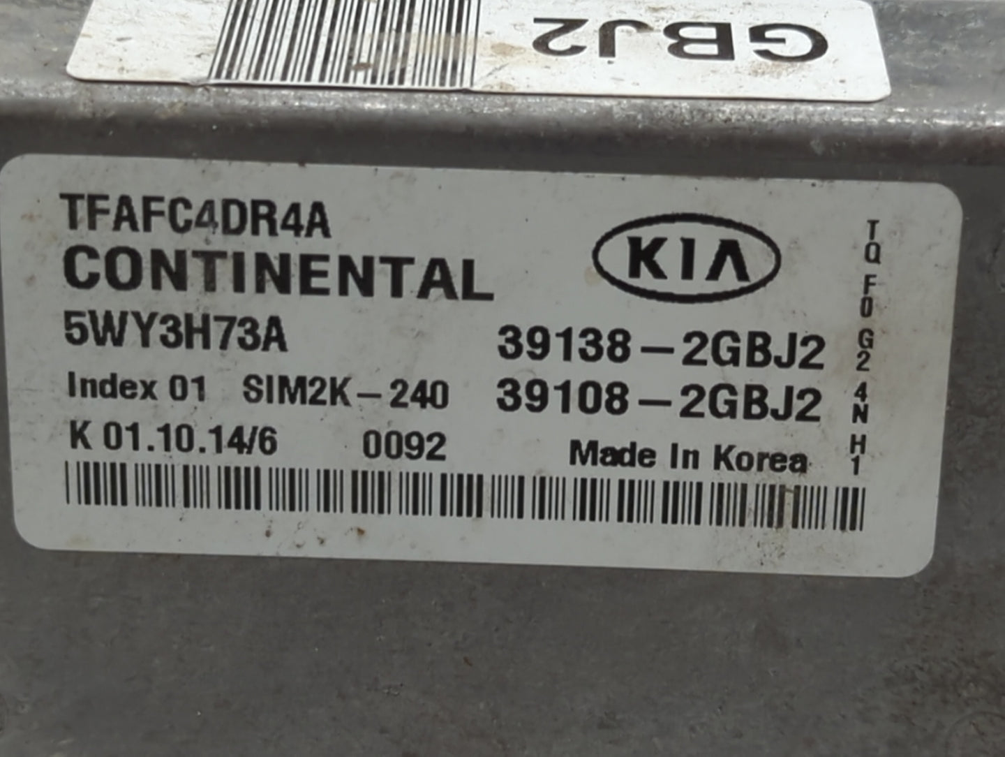 2015 Kia Optima PCM Engine Control Computer ECU ECM PCU OEM P/N:39138-2GBJ2 39138-2GBE1, 39108-2GBE1, 39108-2GBH2 Fits OEM U