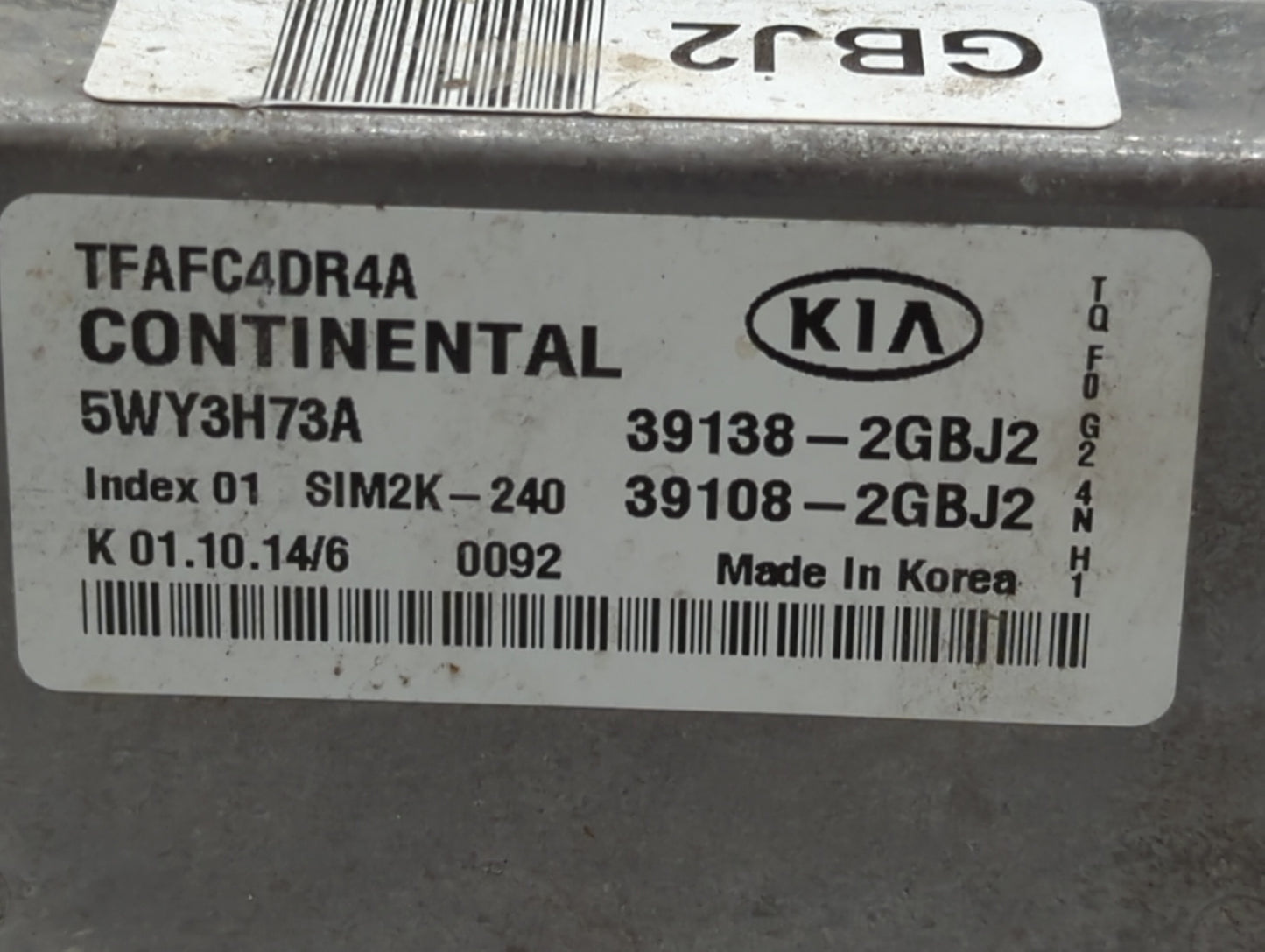 2015 Kia Optima PCM Engine Control Computer ECU ECM PCU OEM P/N:39138-2GBJ2 39138-2GBE1, 39108-2GBE1, 39108-2GBH2 Fits OEM U