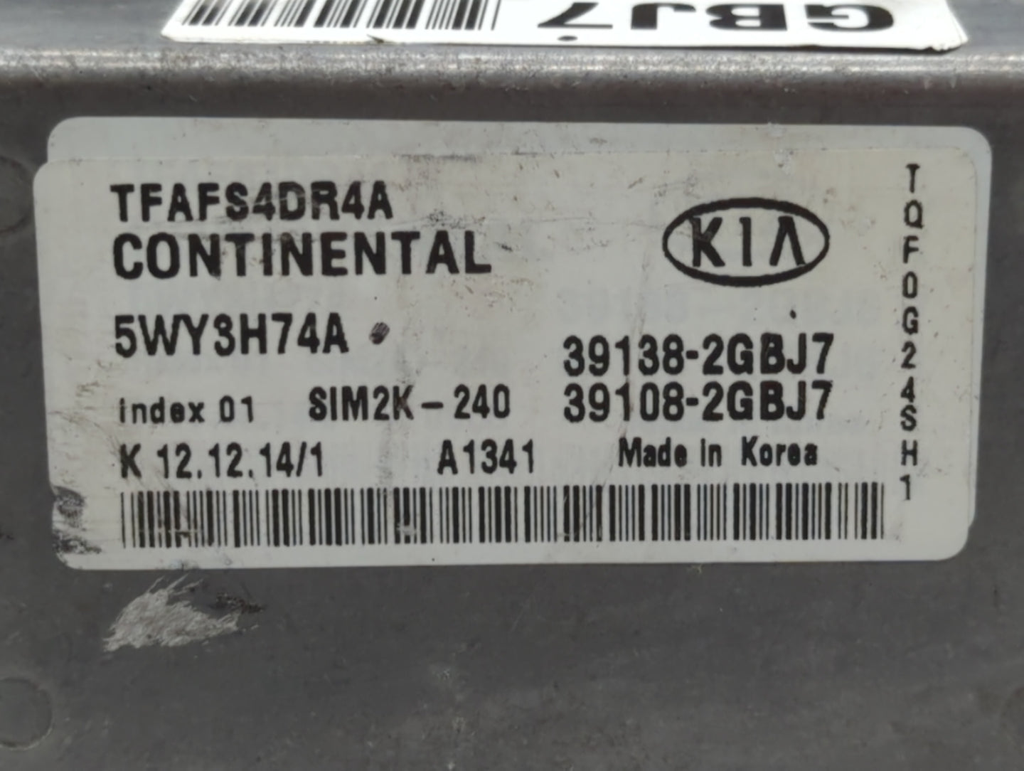 2015 Kia Optima PCM Engine Control Computer ECU ECM PCU OEM P/N:39138-2GBJ7 Fits OEM Used Auto Parts - Oemusedautoparts1.com
