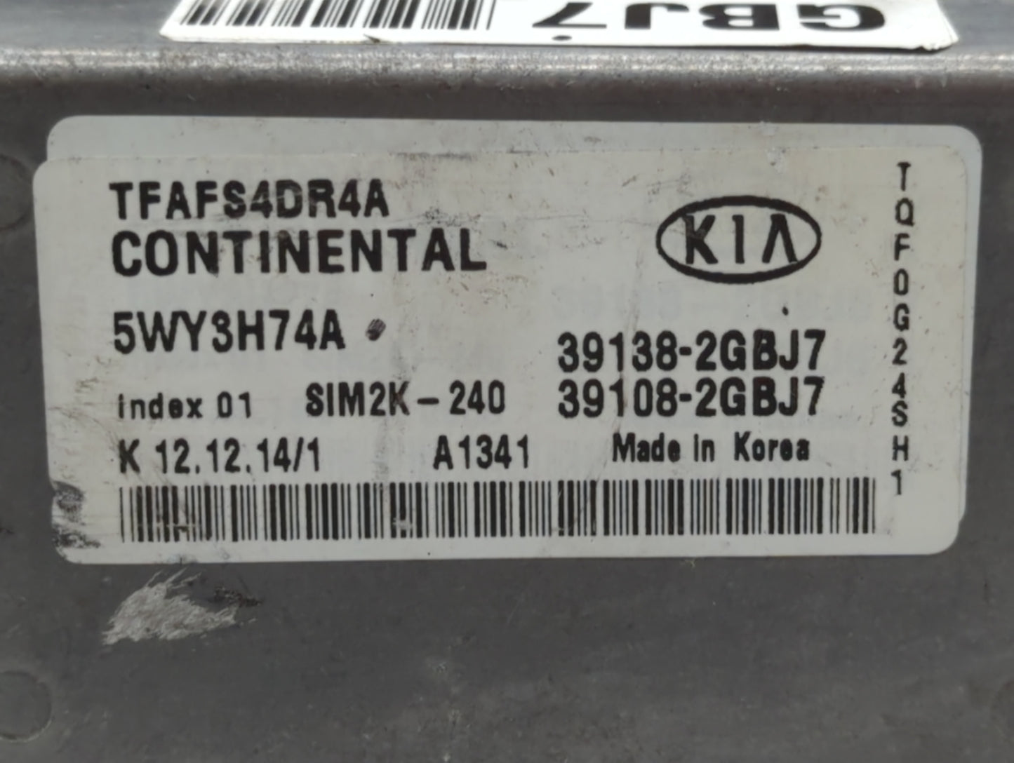 2015 Kia Optima PCM Engine Control Computer ECU ECM PCU OEM P/N:39138-2GBJ7 Fits OEM Used Auto Parts - Oemusedautoparts1.com