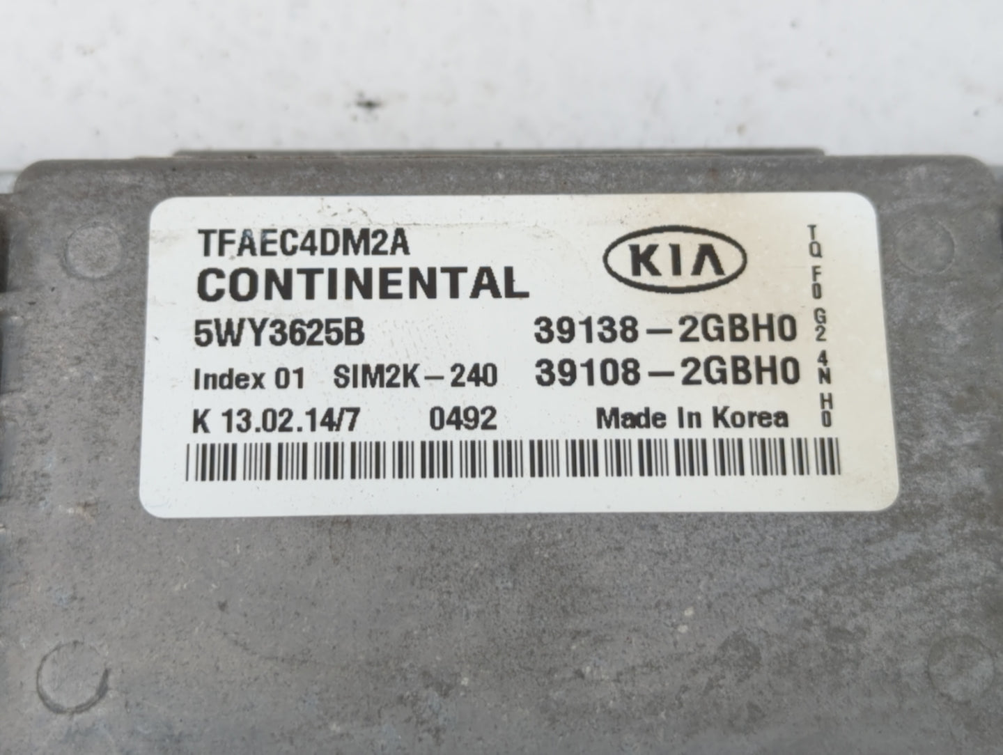 2014-2015 Kia Optima PCM Engine Control Computer ECU ECM PCU OEM P/N:39108-2GBH0 39138-2GBH0, 39108-2GBH1 Fits Fits 2014 201