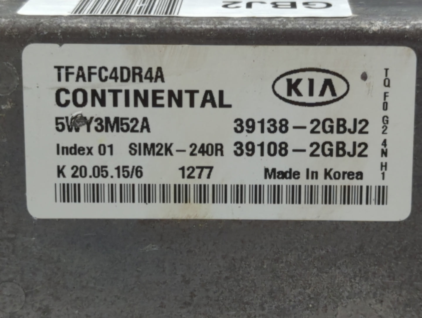 2014-2015 Kia Optima PCM Engine Control Computer ECU ECM PCU OEM P/N:39138-2GBJ2 39138-2GBH1, 39138-2GBE1 Fits Fits 2014 201