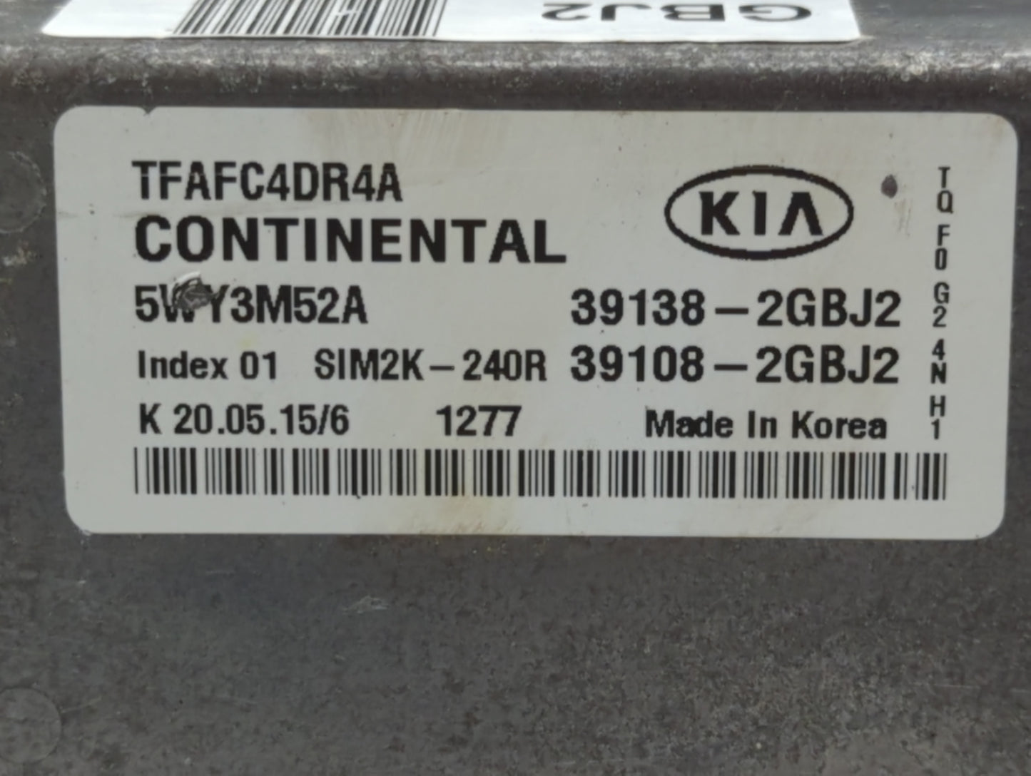 2014-2015 Kia Optima PCM Engine Control Computer ECU ECM PCU OEM P/N:39138-2GBJ2 39138-2GBH1, 39138-2GBE1 Fits Fits 2014 201