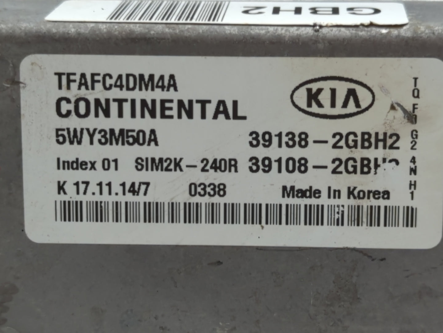 2014-2015 Kia Optima PCM Engine Control Computer ECU ECM PCU OEM P/N:39138-2GBH1 39138-2GBE1, 5WY3K98A Fits Fits 2014 2015 O