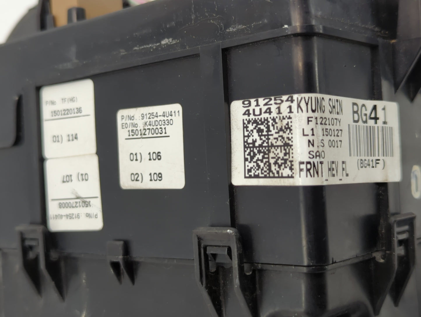 2016 Kia Optima Fusebox Fuse Box Panel Relay Module P/N:91254-4U411 Fits OEM Used Auto Parts - Oemusedautoparts1.com