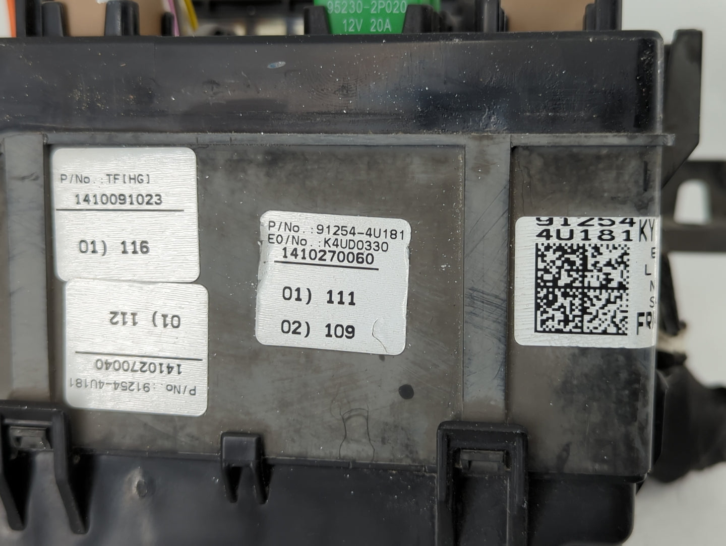 2016 Kia Optima Fusebox Fuse Box Panel Relay Module P/N:91254-4U181 Fits OEM Used Auto Parts - Oemusedautoparts1.com