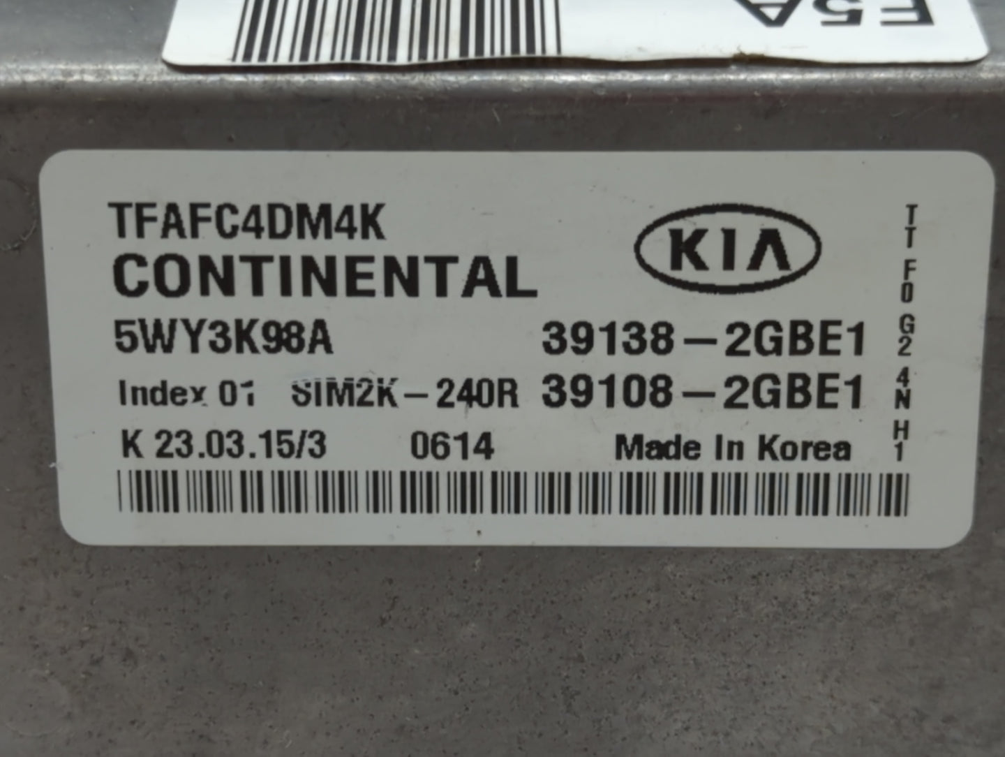 2014-2015 Kia Optima PCM Engine Control Computer ECU ECM PCU OEM P/N:39138-2GBH1 39138-2GBE1, 5WY3K98A Fits Fits 2014 2015 O