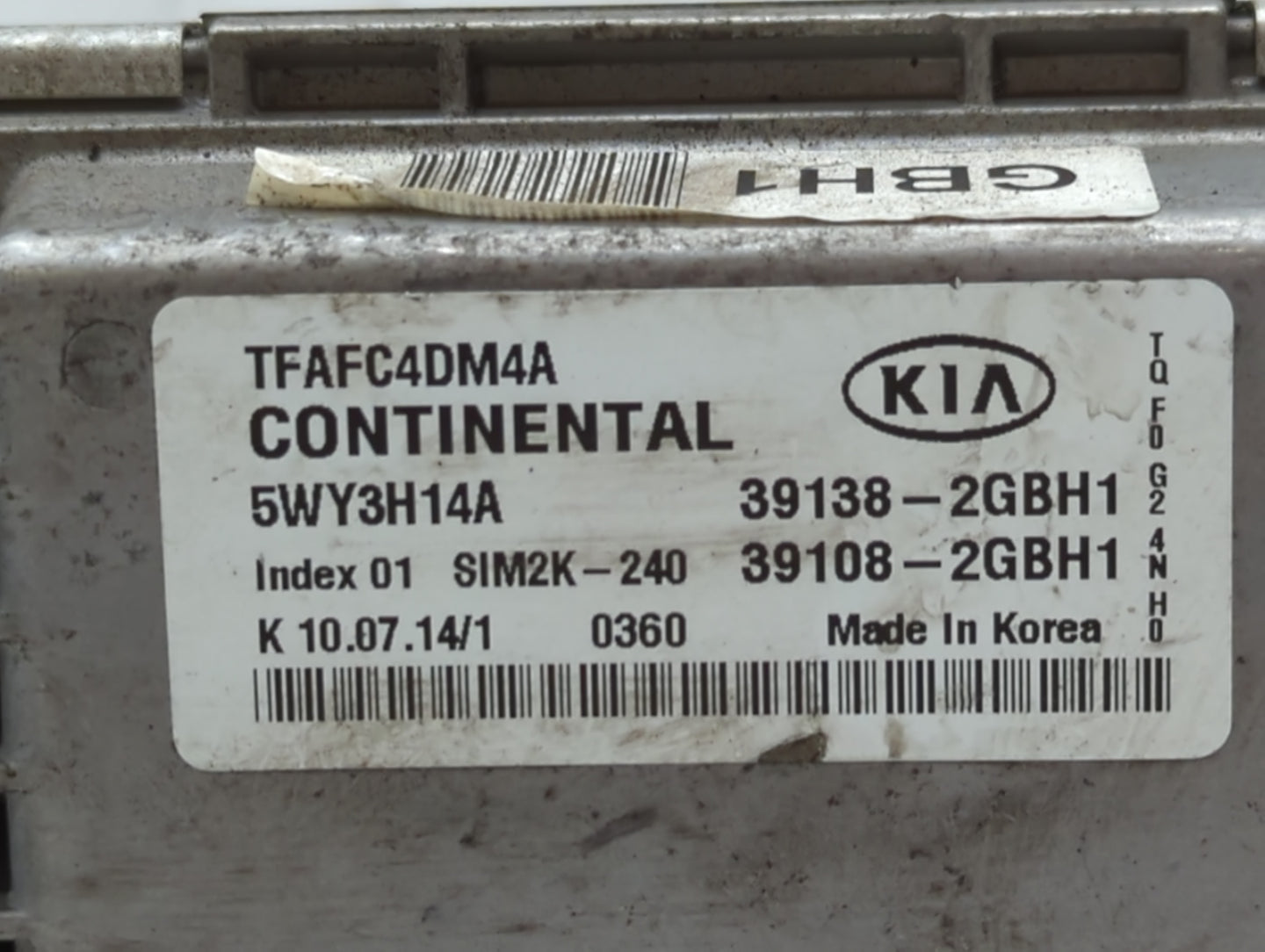 2014-2015 Kia Optima PCM Engine Control Computer ECU ECM PCU OEM P/N:39138-2GBH1 Fits Fits 2014 2015 OEM Used Auto Parts - O