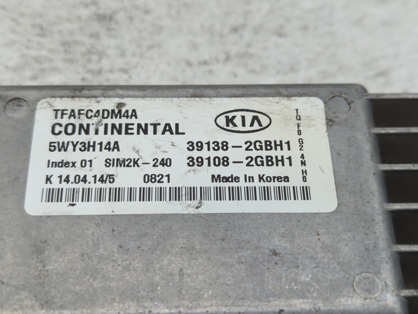 2014-2015 Kia Optima PCM Engine Control Computer ECU ECM PCU OEM P/N:39108-2GBH1 39138-2GBH1 Fits Fits 2014 2015 OEM Used Au