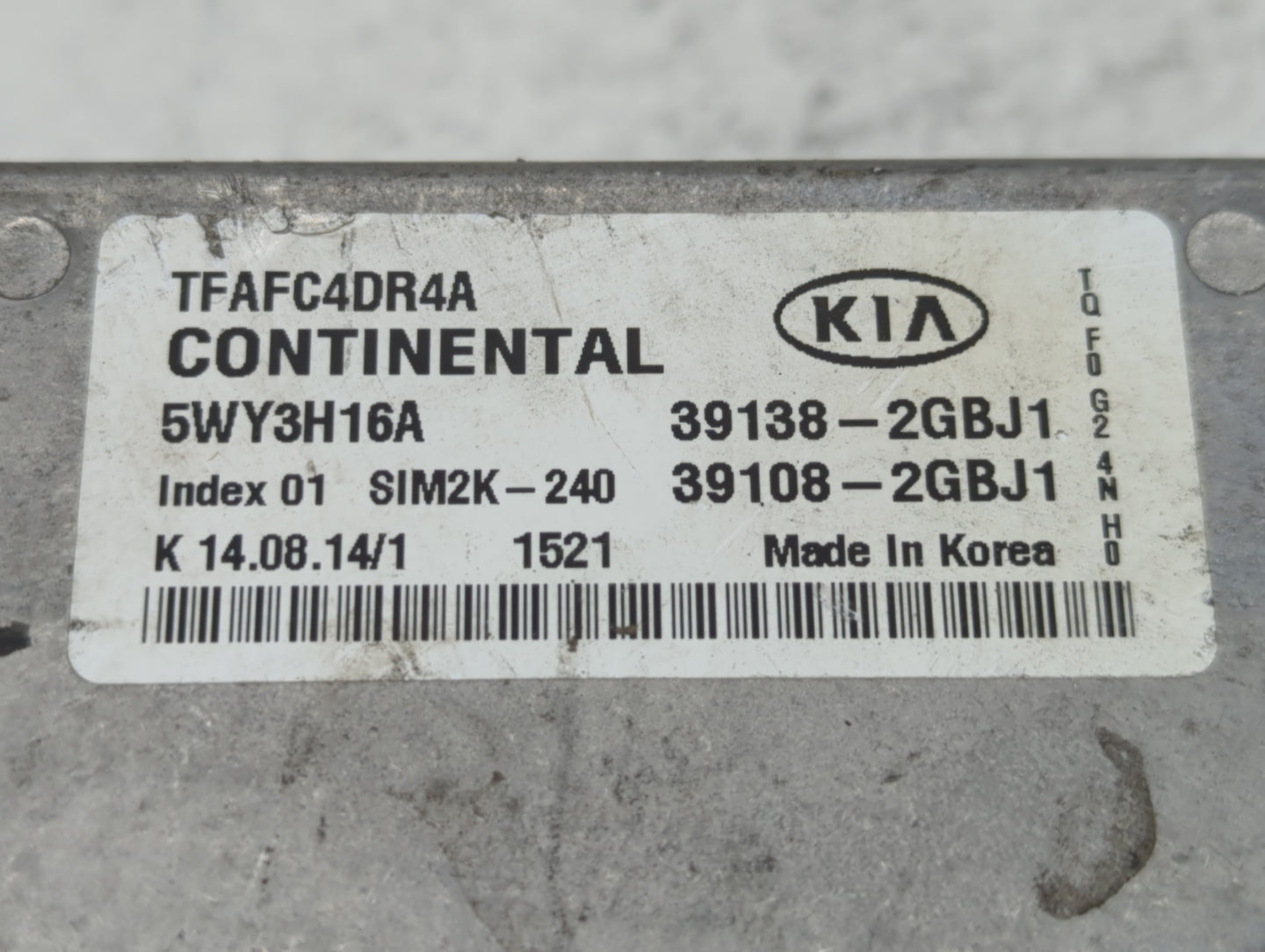 2015 Kia Optima PCM Engine Control Computer ECU ECM PCU OEM P/N:39138-2GBJ2 39138-2GBE1, 39108-2GBE1, 39108-2GBH2 Fits OEM U