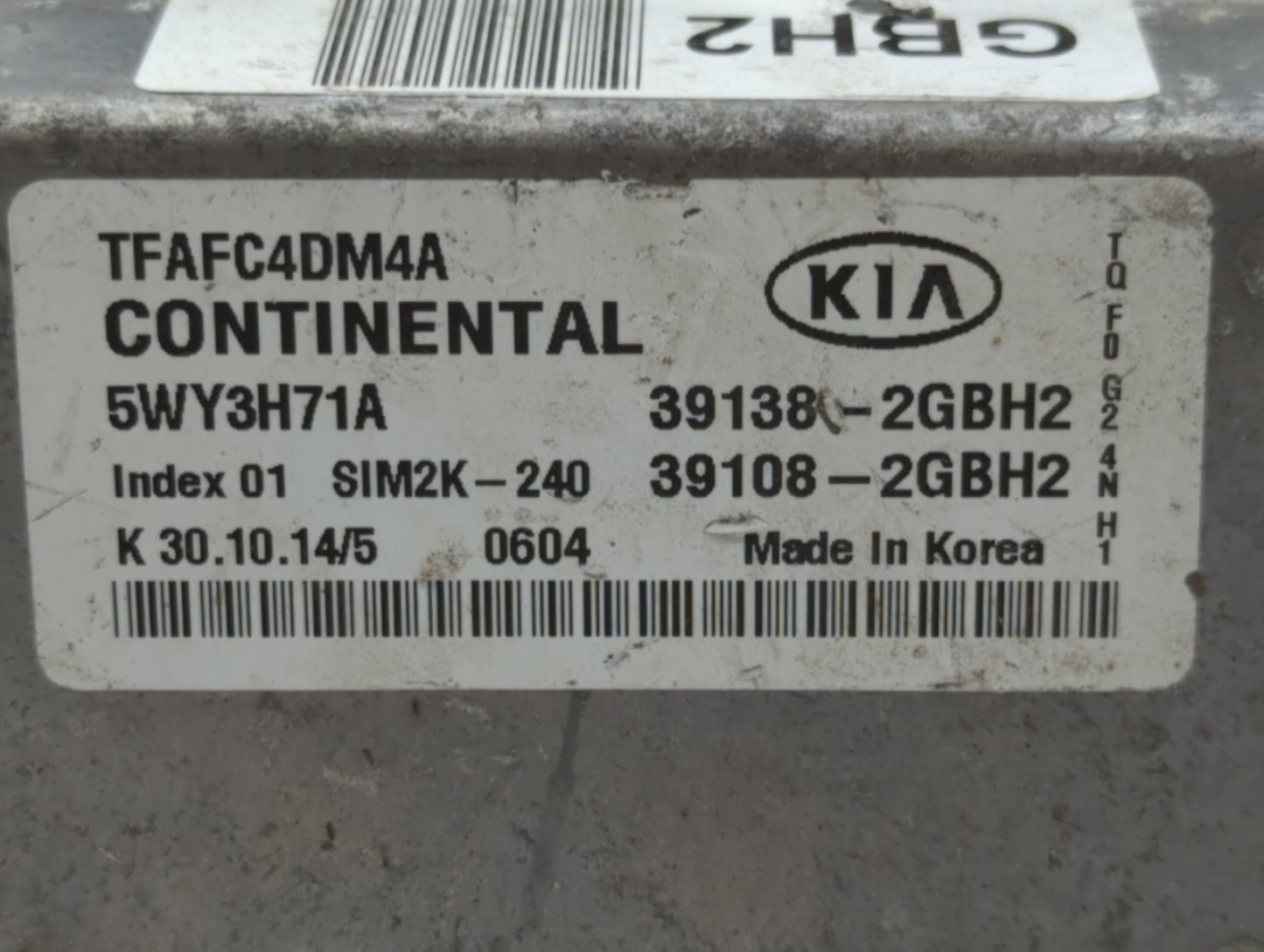 2014-2015 Kia Optima PCM Engine Control Computer ECU ECM PCU OEM P/N:39138-2GBH2 Fits Fits 2014 2015 OEM Used Auto Parts - O