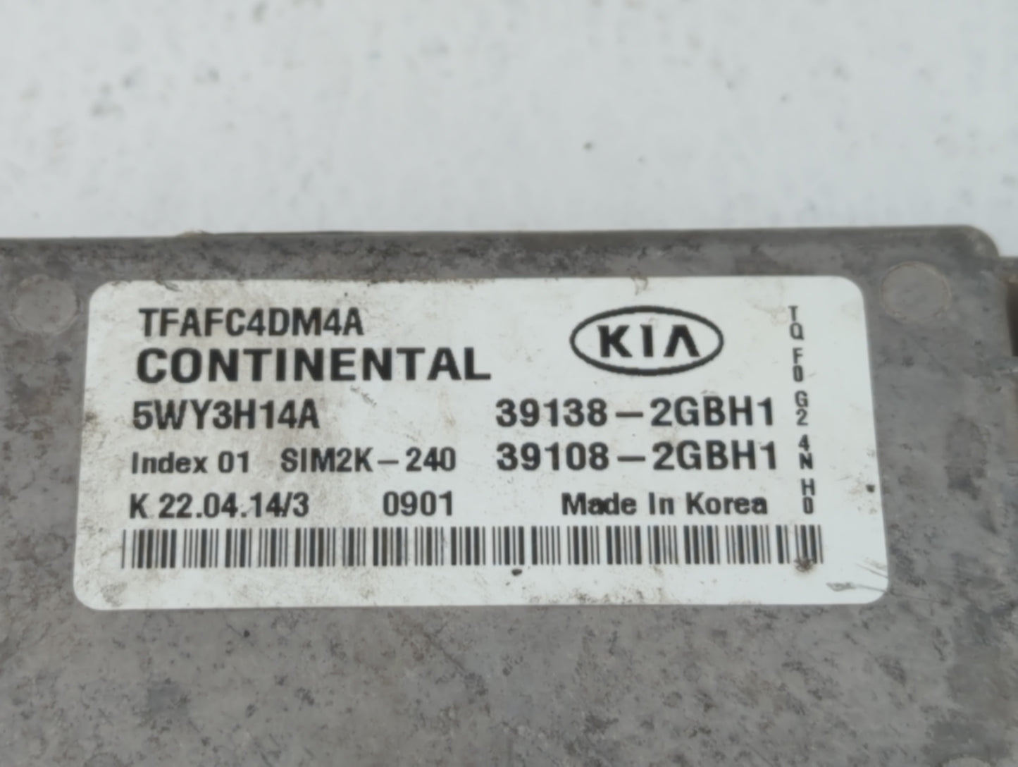 2015 Kia Optima PCM Engine Control Computer ECU ECM PCU OEM P/N:39138-2GBH1 Fits OEM Used Auto Parts - Oemusedautoparts1.com