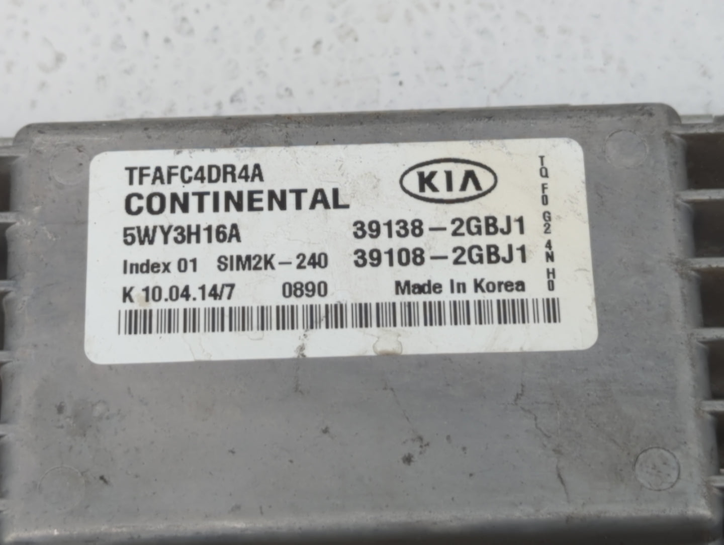 2015 Kia Optima PCM Engine Control Computer ECU ECM PCU OEM P/N:39138-2GBJ1 Fits OEM Used Auto Parts - Oemusedautoparts1.com