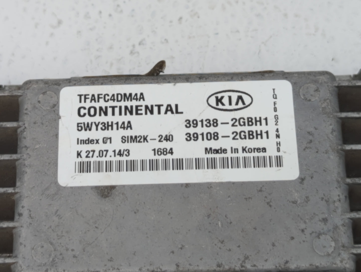 2014-2015 Kia Optima PCM Engine Control Computer ECU ECM PCU OEM P/N:39138-2GBH1 Fits Fits 2014 2015 OEM Used Auto Parts - O