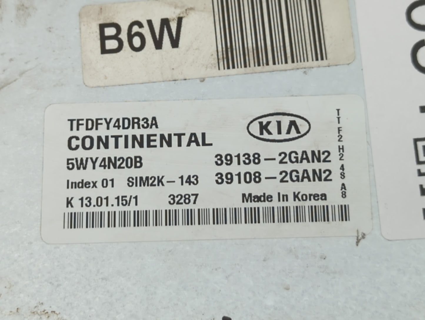2015-2016 Kia Optima PCM Engine Control Computer ECU ECM PCU OEM P/N:39138-2GAN2 Fits Fits 2015 2016 OEM Used Auto Parts - O