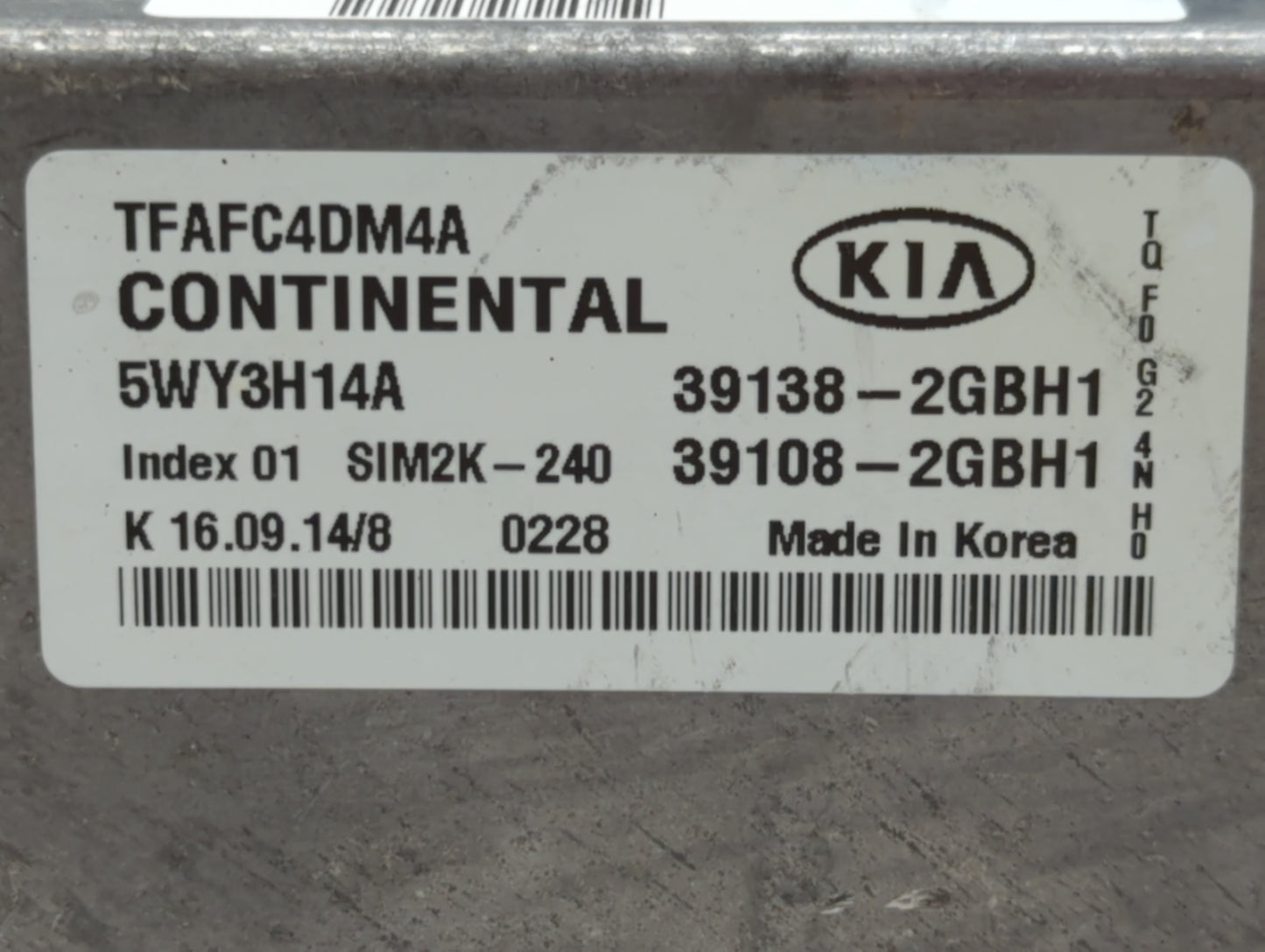 2014-2015 Kia Optima PCM Engine Control Computer ECU ECM PCU OEM P/N:39138-2GBH1 39108-2GBH2, 39138-2GBH2 Fits Fits 2014 201