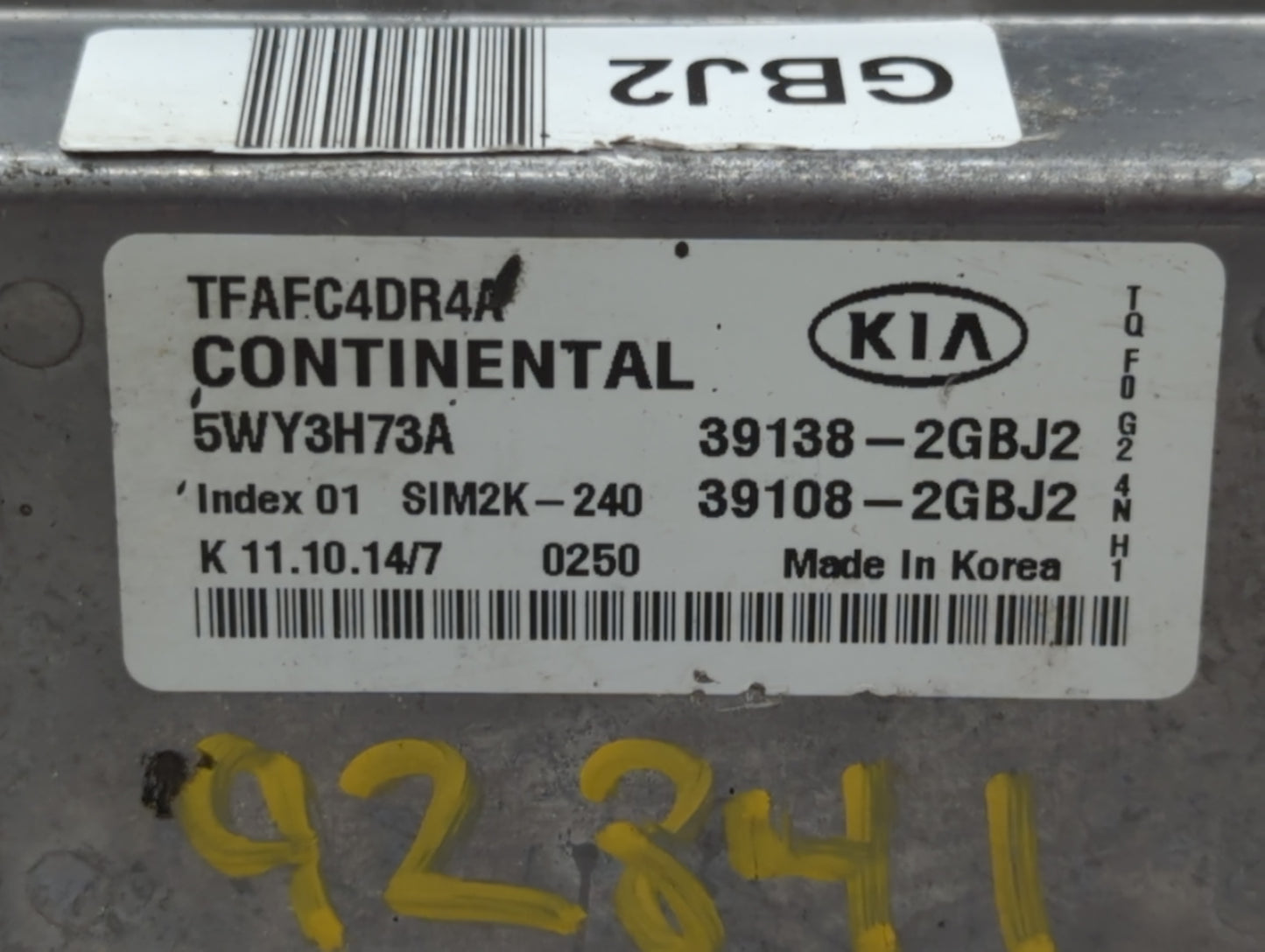2015 Kia Optima PCM Engine Control Computer ECU ECM PCU OEM P/N:39108-2GBJ2 39138-2GBJ2 Fits OEM Used Auto Parts - Oemusedau