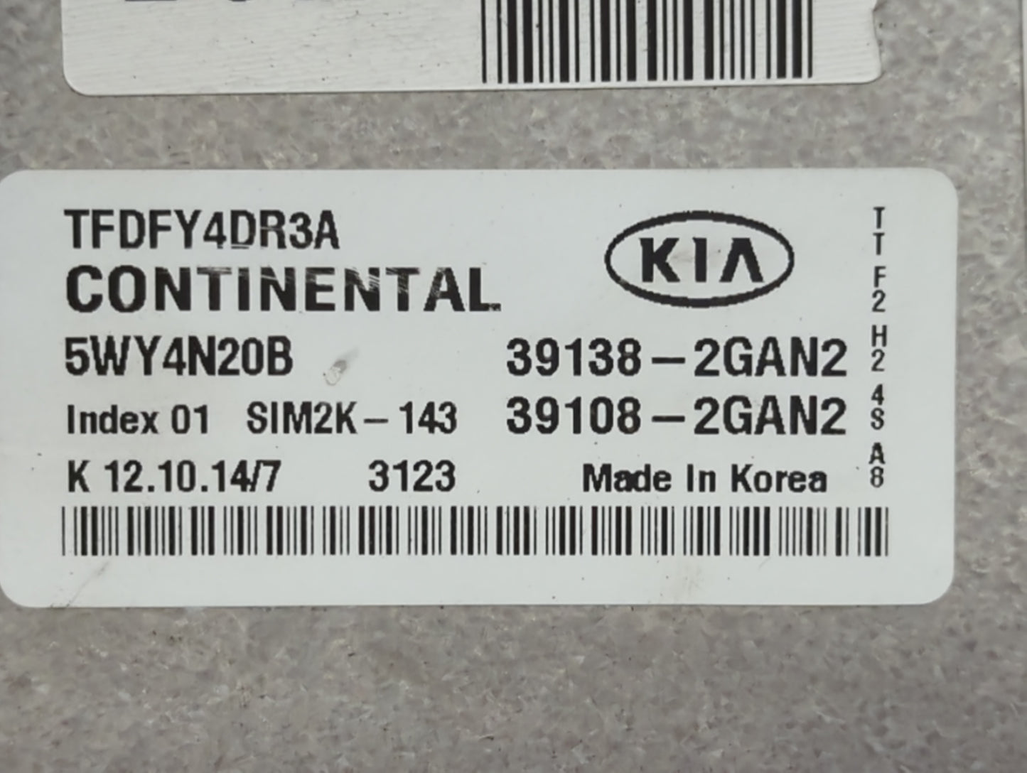 2015-2016 Kia Optima PCM Engine Control Computer ECU ECM PCU OEM P/N:39138-2GAN2 Fits Fits 2015 2016 OEM Used Auto Parts - O