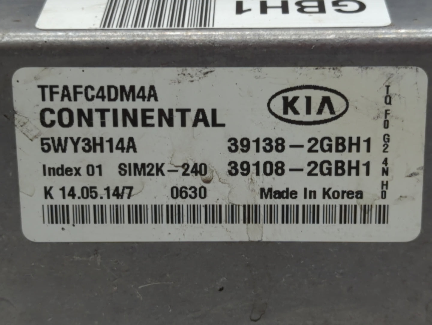 2014-2015 Kia Optima PCM Engine Control Computer ECU ECM PCU OEM P/N:39138-2GBH1 39108-2GBH2, 39138-2GBH2 Fits Fits 2014 201
