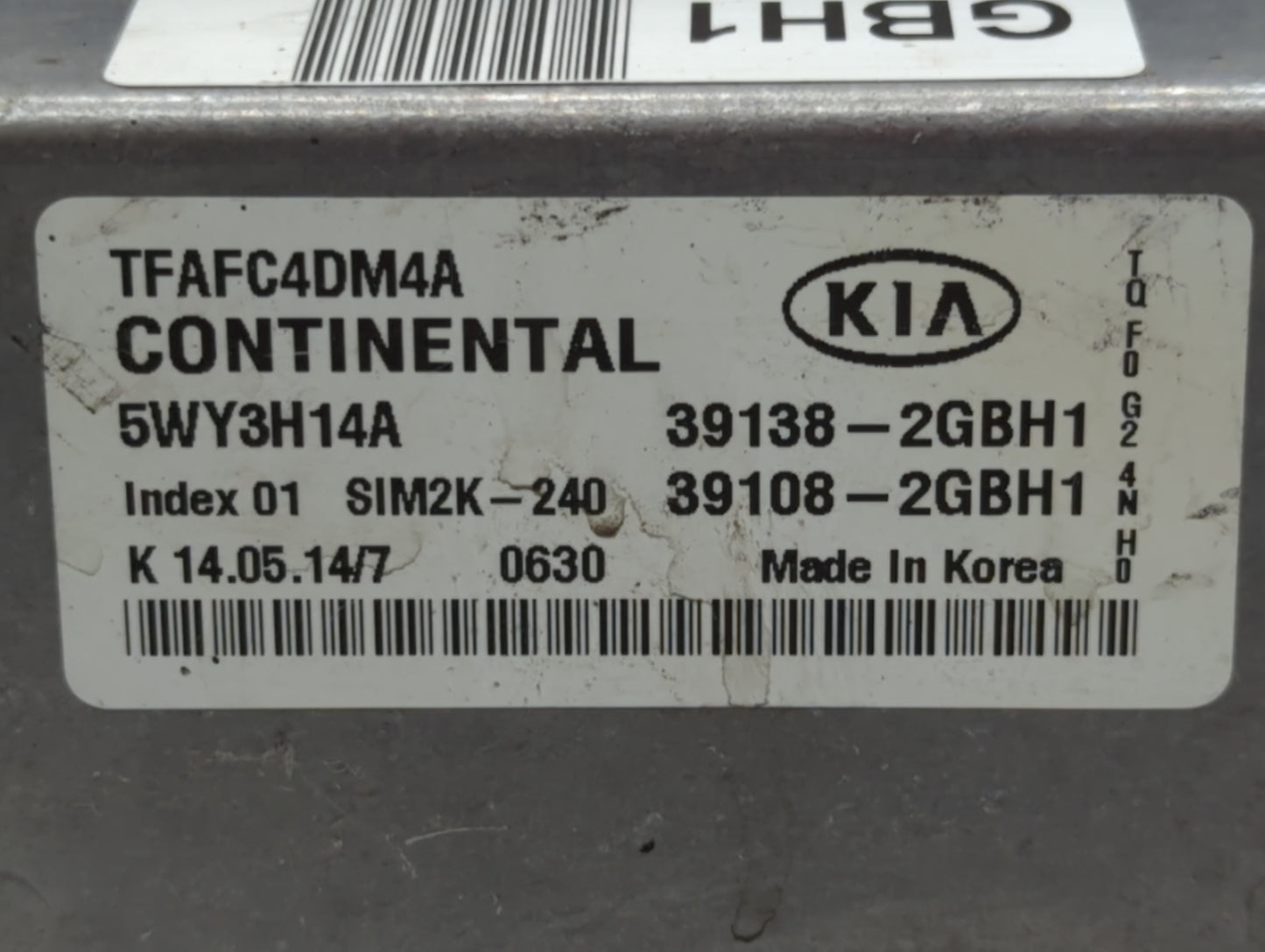 2014-2015 Kia Optima PCM Engine Control Computer ECU ECM PCU OEM P/N:39138-2GBH1 39108-2GBH2, 39138-2GBH2 Fits Fits 2014 201