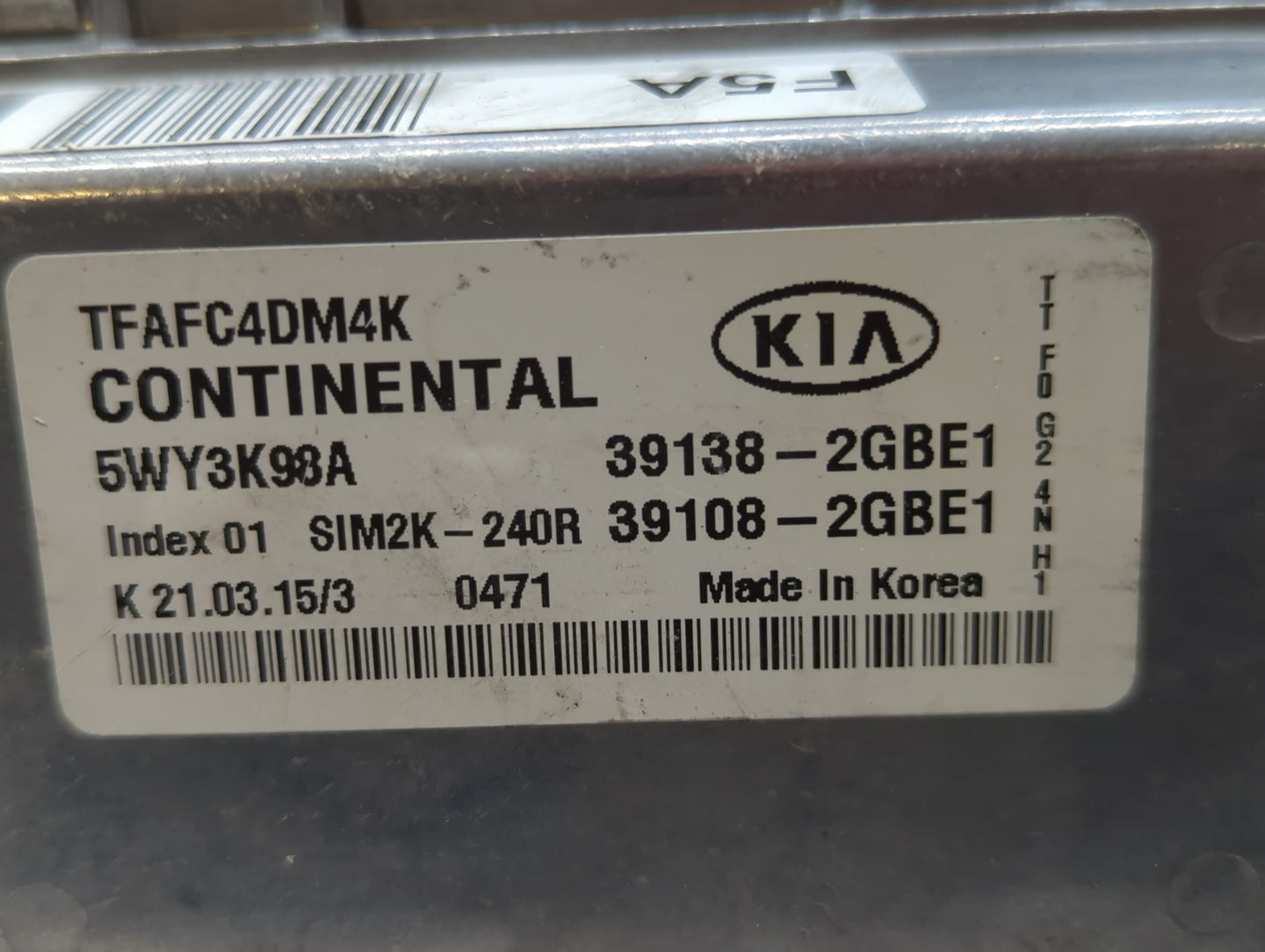 2014-2015 Kia Optima PCM Engine Control Computer ECU ECM PCU OEM P/N:39108-2GBE1 Fits Fits 2014 2015 OEM Used Auto Parts - O