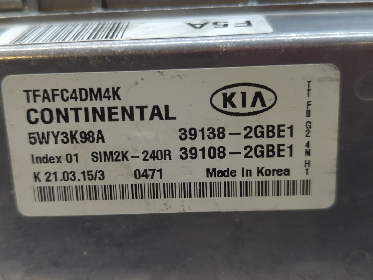 2014-2015 Kia Optima PCM Engine Control Computer ECU ECM PCU OEM P/N:39108-2GBE1 Fits Fits 2014 2015 OEM Used Auto Parts - O