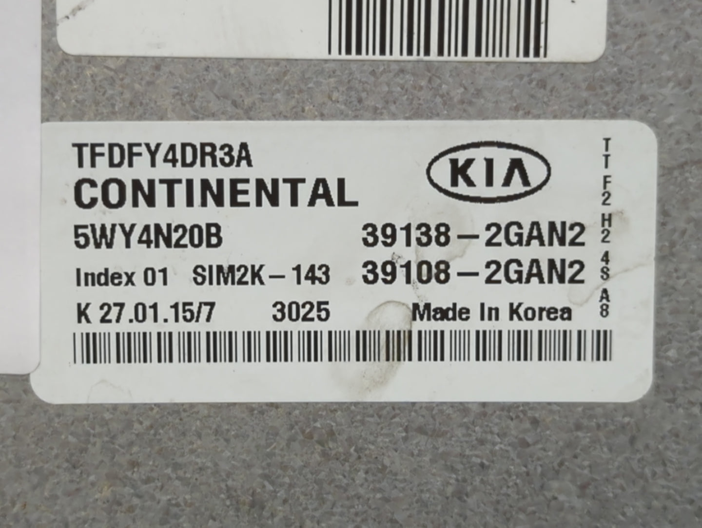 2015-2016 Kia Optima PCM Engine Control Computer ECU ECM PCU OEM P/N:39108-2GAN2 39138-2GAN2 Fits Fits 2015 2016 OEM Used Au