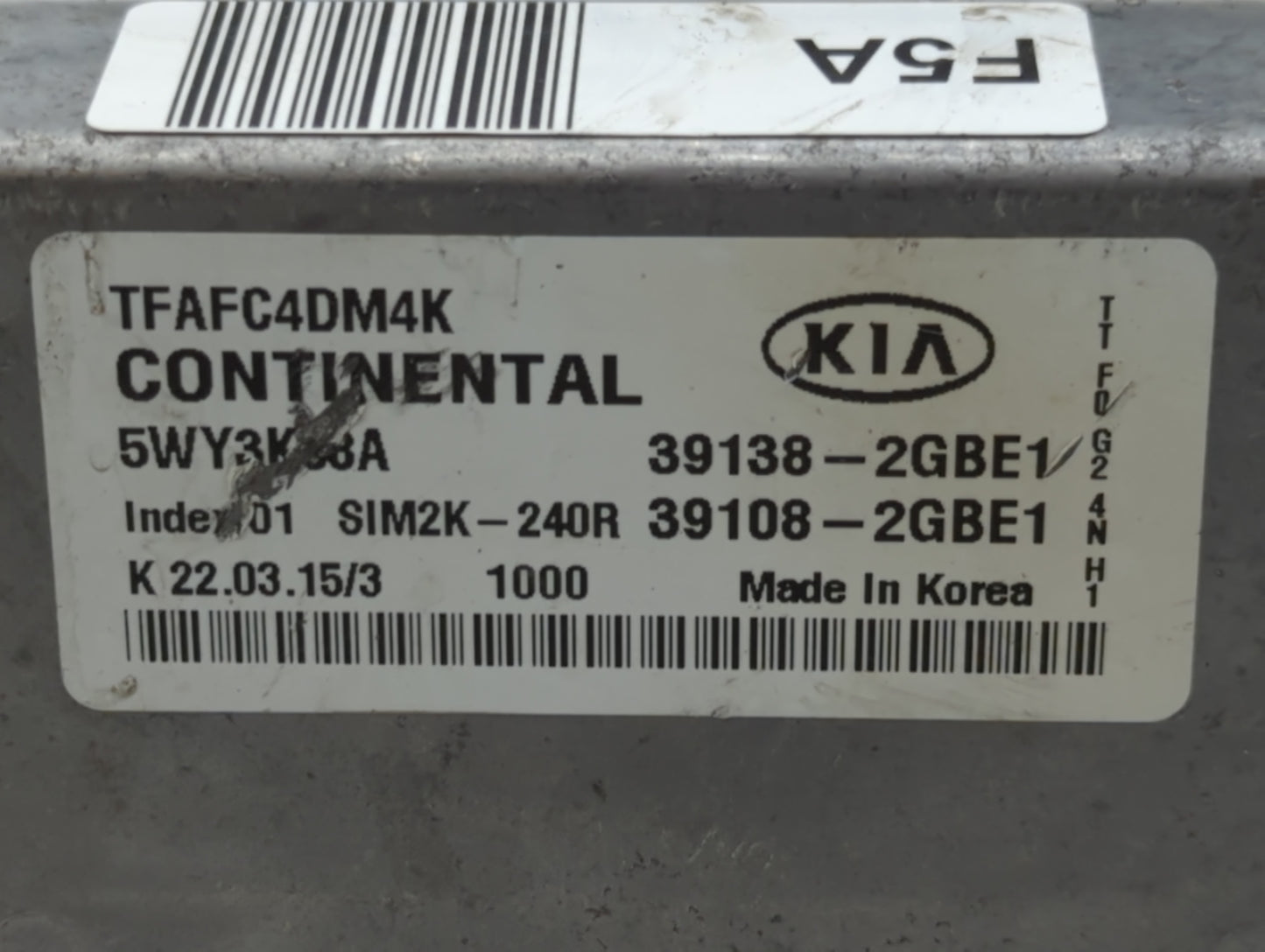 2014-2015 Kia Optima PCM Engine Control Computer ECU ECM PCU OEM P/N:39108-2GBE1 39138-2GBE1 Fits Fits 2014 2015 OEM Used Au
