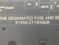 2014-2015 Kia Optima Fusebox Fuse Box Panel Relay Module P/N:91955-2T740QQK Fits Fits 2014 2015 OEM Used Auto Parts - Oemuse