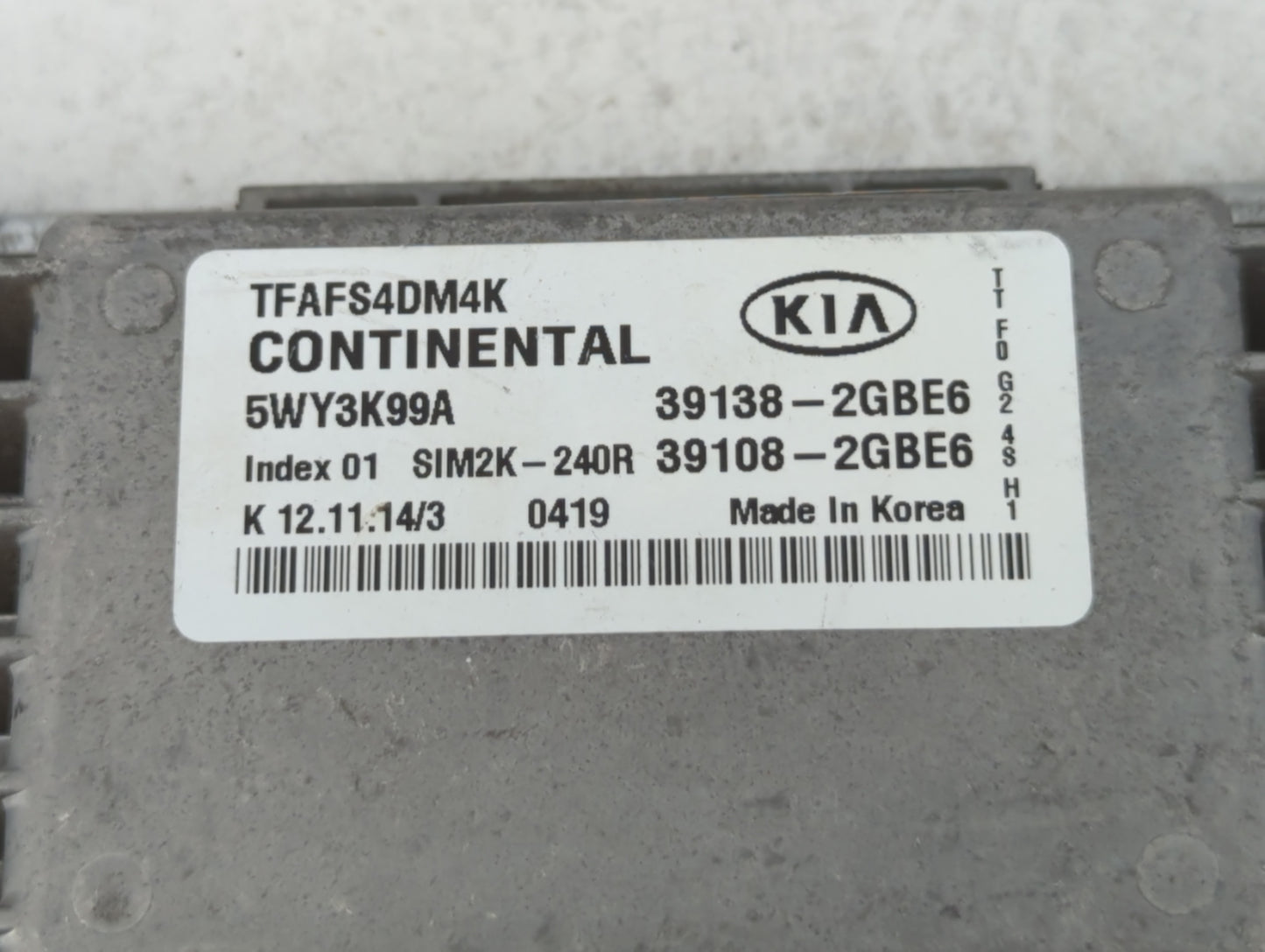 2014-2015 Kia Optima PCM Engine Control Computer ECU ECM PCU OEM P/N:39108-2GBE6 39138-2GBE6 Fits Fits 2014 2015 OEM Used Au