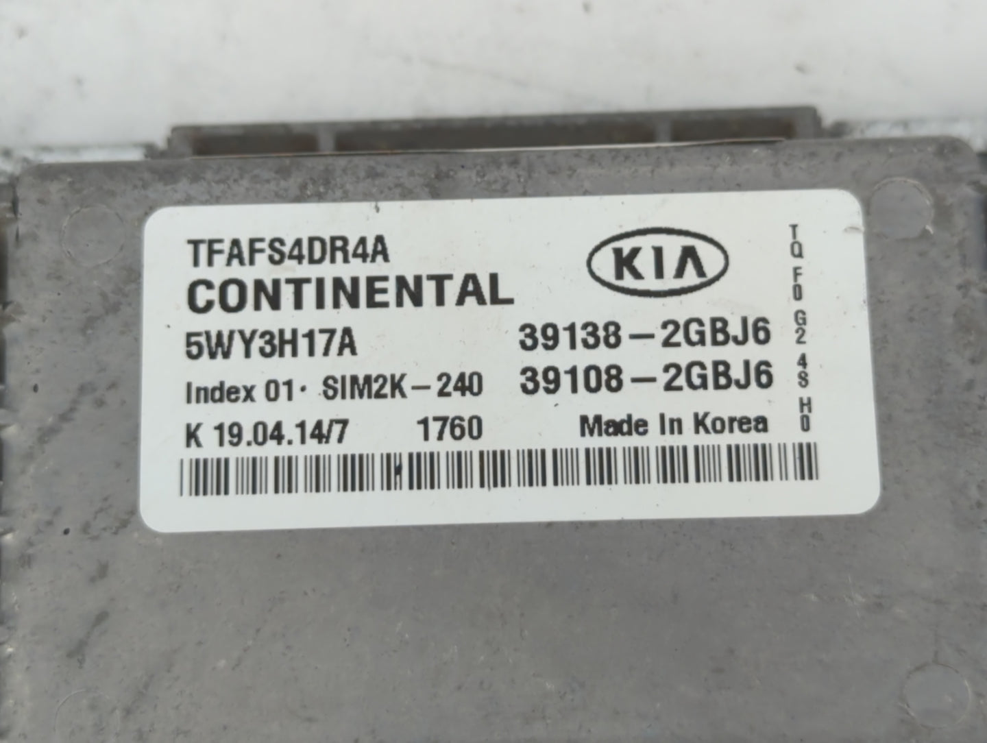 2015 Kia Optima PCM Engine Control Computer ECU ECM PCU OEM P/N:39138-2GBJ6 39108-2GBJ6 Fits OEM Used Auto Parts - Oemusedau