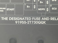 2014-2015 Kia Optima Fusebox Fuse Box Panel Relay Module P/N:91955-2T730QQK Fits Fits 2014 2015 OEM Used Auto Parts - Oemuse