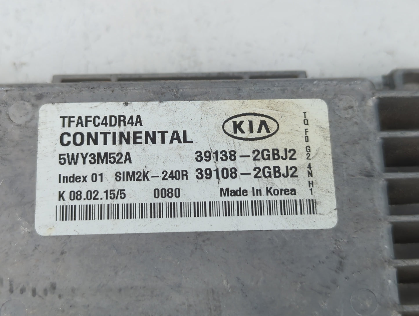 2014-2015 Kia Optima PCM Engine Control Computer ECU ECM PCU OEM P/N:39108-2GBJ2 39138-2GBJ2 Fits Fits 2014 2015 OEM Used Au