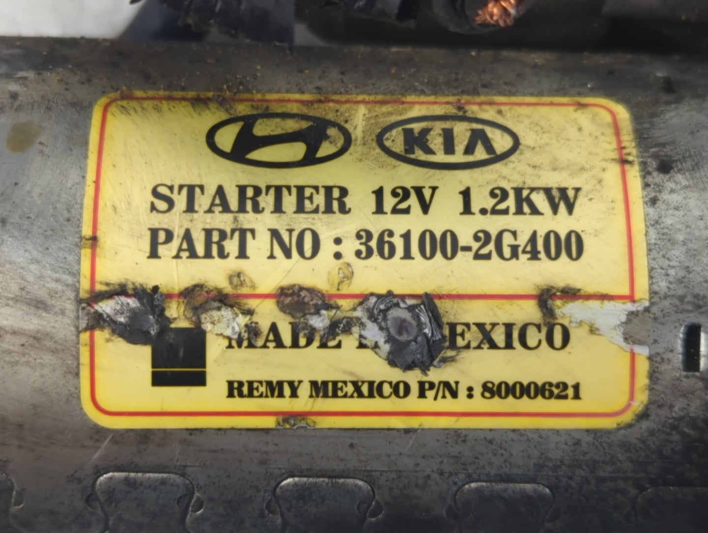 2014-2015 Kia Optima Car Starter Motor Solenoid OEM P/N:8000621 36100-2G400 Fits Fits 2014 2015 2016 OEM Used Auto Parts - O