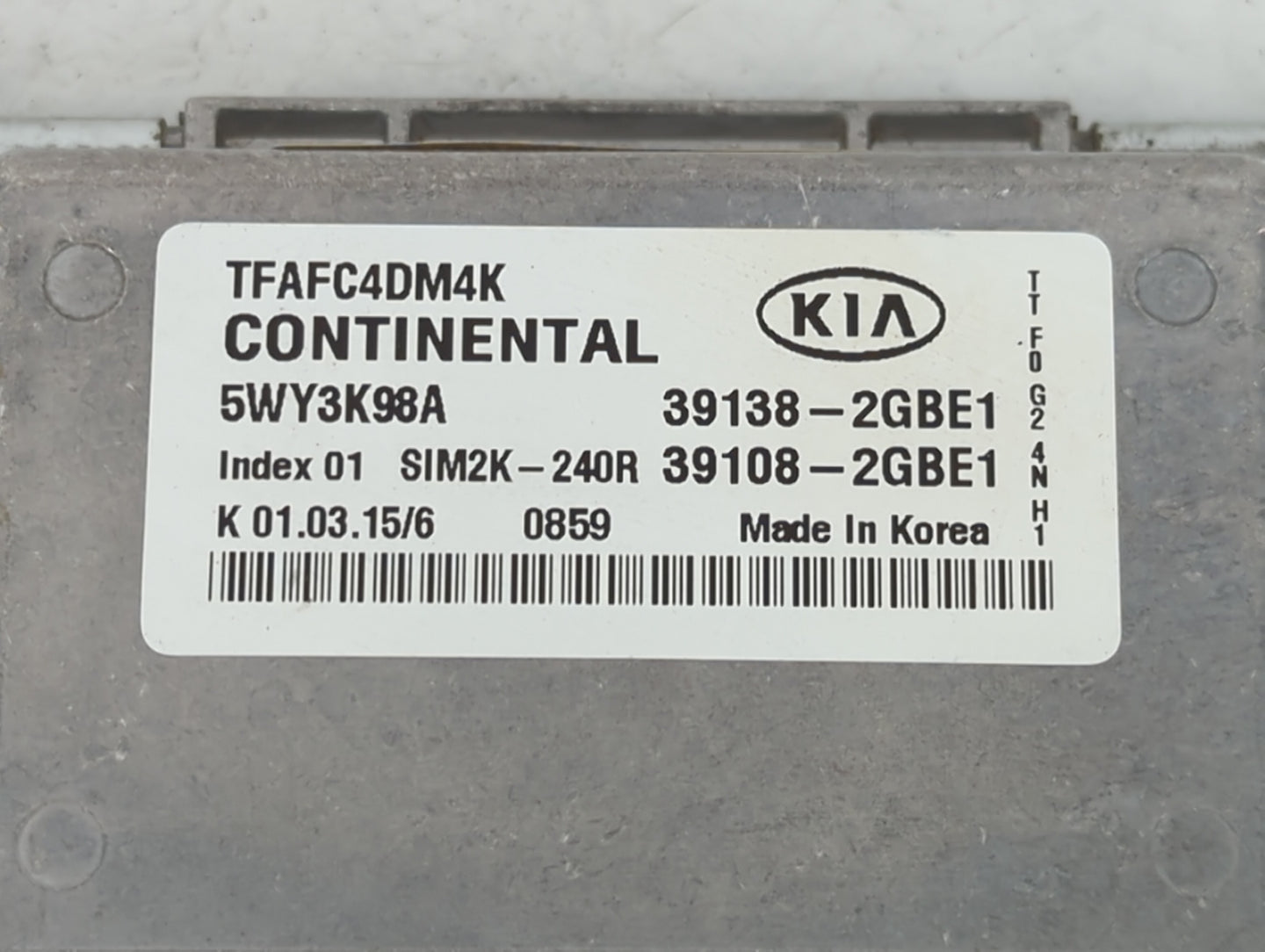 2015 Kia Optima PCM Engine Control Computer ECU ECM PCU OEM P/N:39108-2GBE1 39138-2GBE1 Fits OEM Used Auto Parts - Oemusedau
