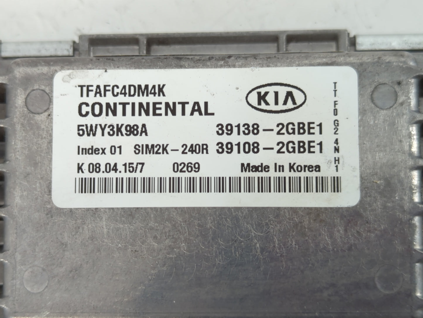 2015 Kia Optima PCM Engine Control Computer ECU ECM PCU OEM P/N:39198-2GBE1 39108-2GBE1 Fits OEM Used Auto Parts - Oemusedau