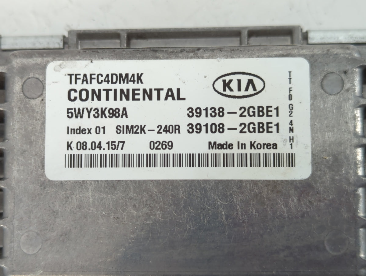 2015 Kia Optima PCM Engine Control Computer ECU ECM PCU OEM P/N:39198-2GBE1 39108-2GBE1 OEM Used Auto Parts - Oemusedautopar
