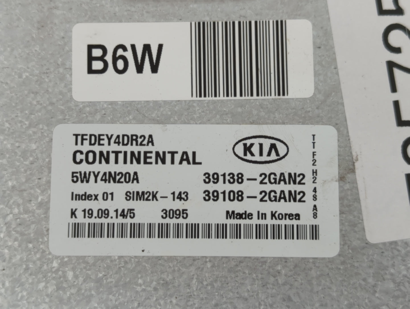 2015-2016 Kia Optima PCM Engine Control Computer ECU ECM PCU OEM P/N:39138-2GAN2 Fits Fits 2015 2016 OEM Used Auto Parts - O