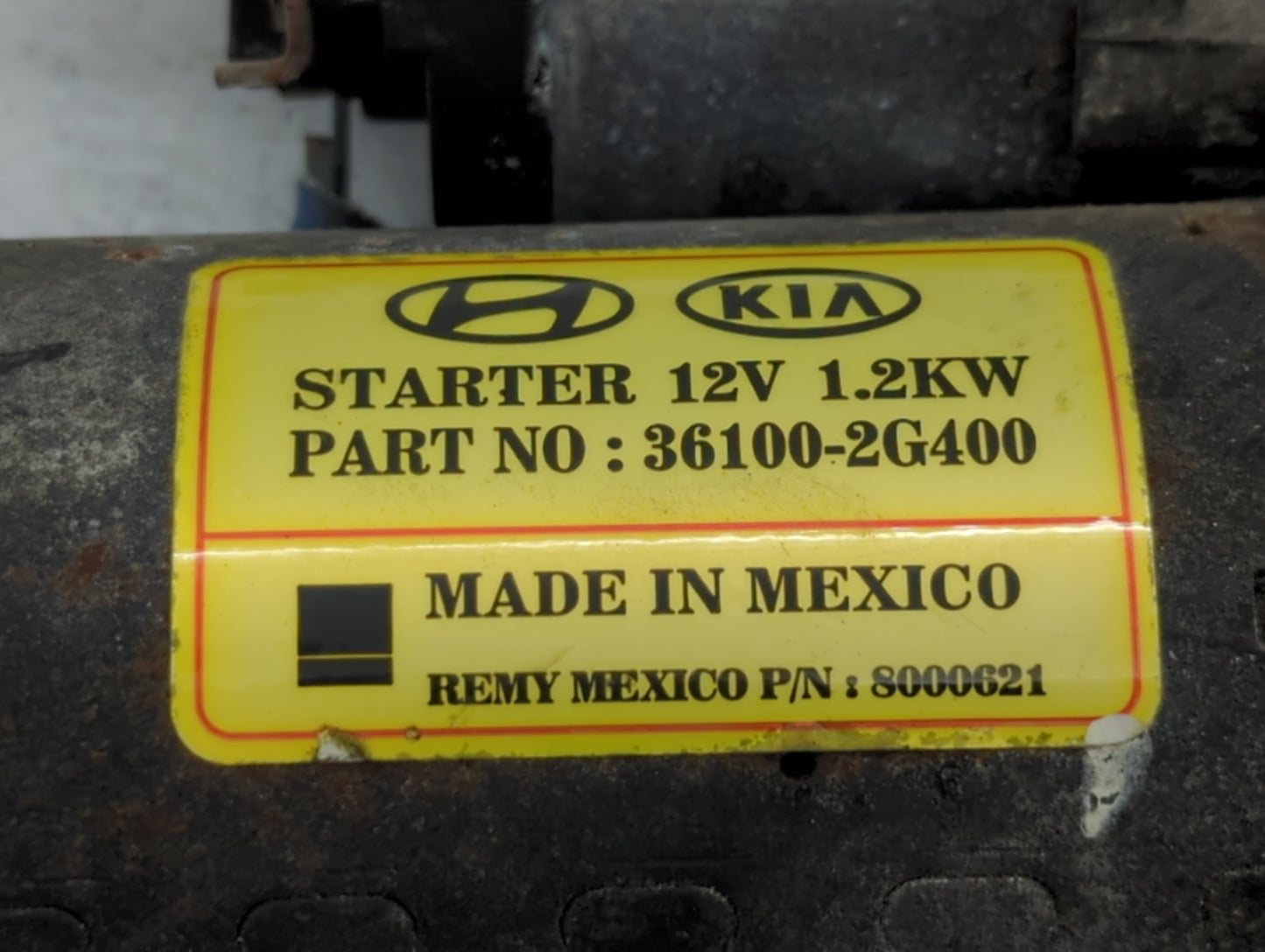 2014-2015 Kia Optima Car Starter Motor Solenoid OEM P/N:36100-2G400 Fits Fits 2014 2015 2016 OEM Used Auto Parts - Oemusedau