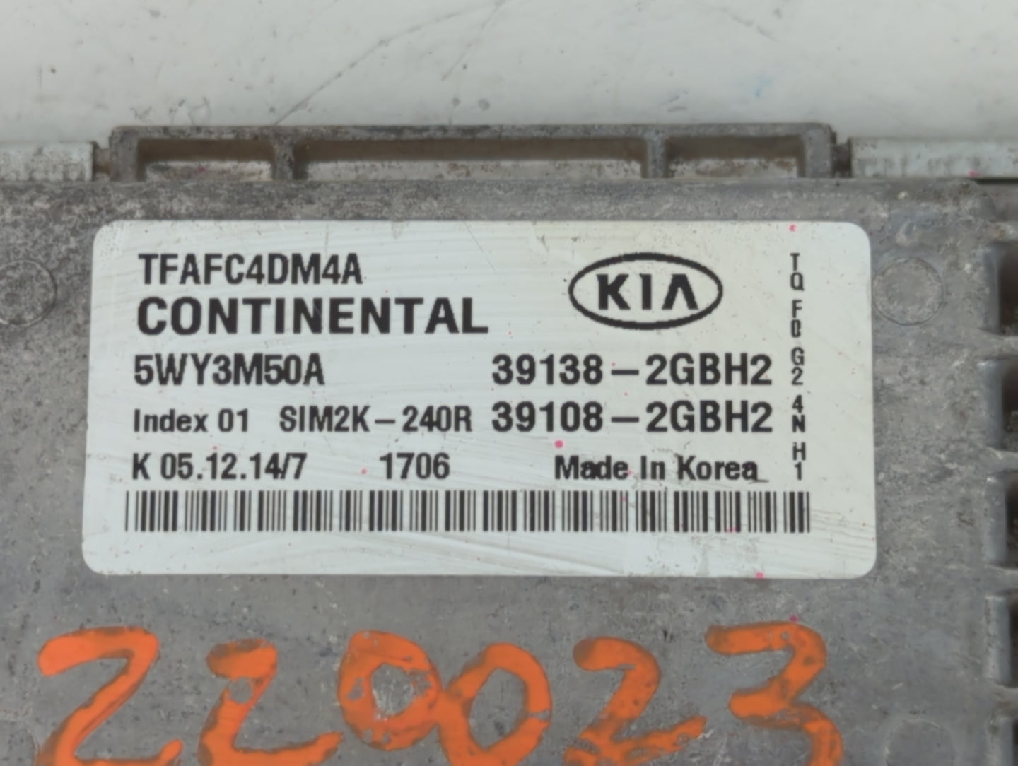 2015 Kia Optima PCM Engine Control Computer ECU ECM PCU OEM P/N:39108-2GBH2 39138-2GBH2 Fits OEM Used Auto Parts - Oemusedau