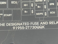 2014-2015 Kia Optima Fusebox Fuse Box Panel Relay Module P/N:91955-2T730QQK Fits Fits 2014 2015 OEM Used Auto Parts - Oemuse