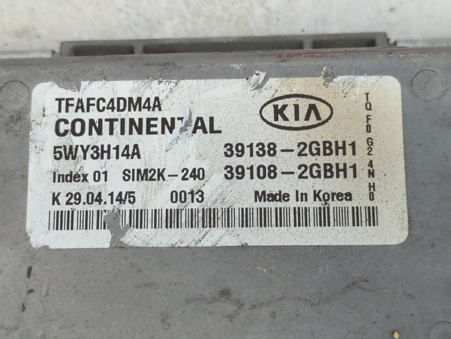 2015 Kia Optima PCM Engine Control Computer ECU ECM PCU OEM P/N:39108-2GBH1 39138-2GBH1 Fits OEM Used Auto Parts - Oemusedau
