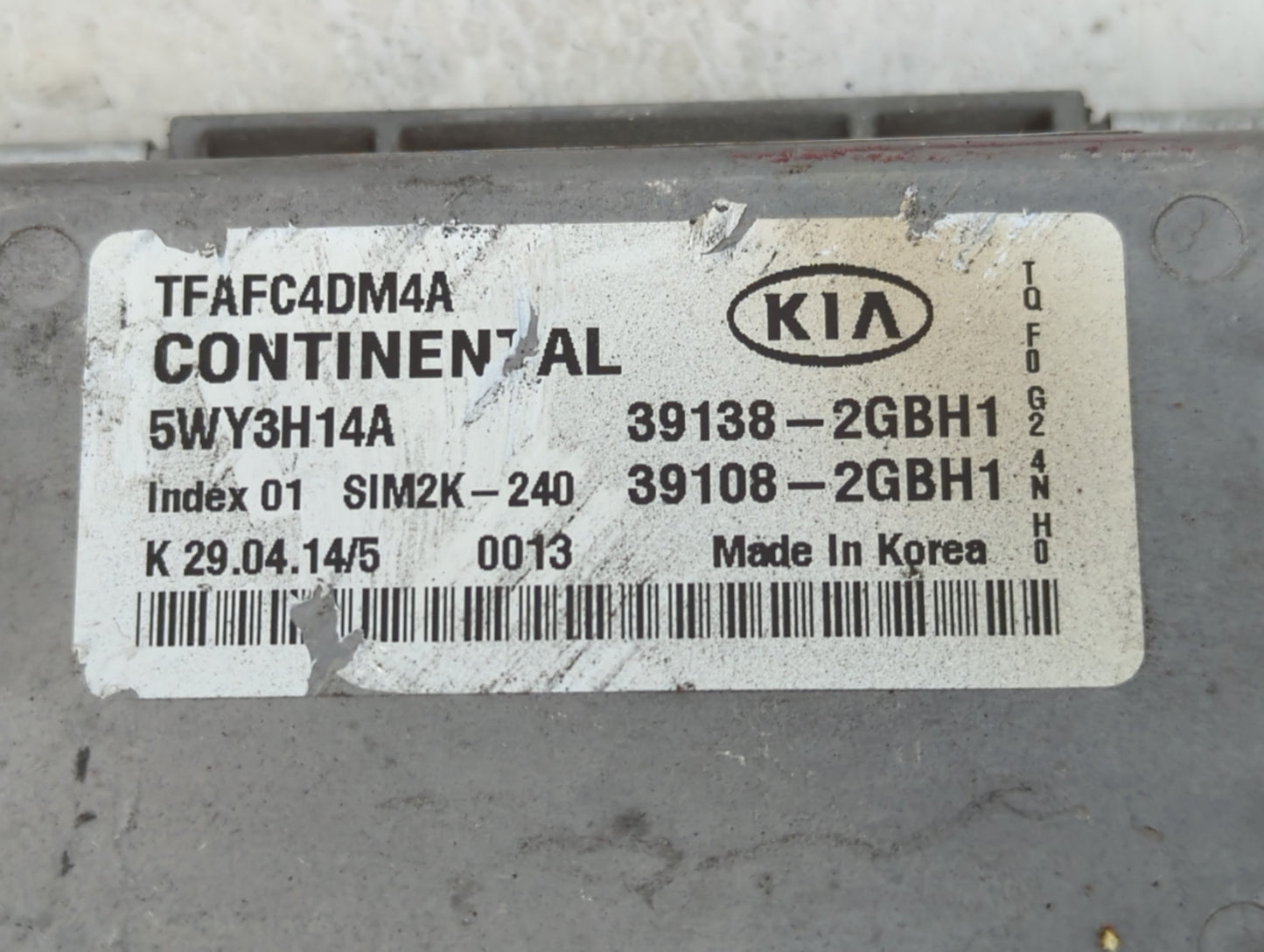 2015 Kia Optima PCM Engine Control Computer ECU ECM PCU OEM P/N:39108-2GBH1 39138-2GBH1 Fits OEM Used Auto Parts - Oemusedau