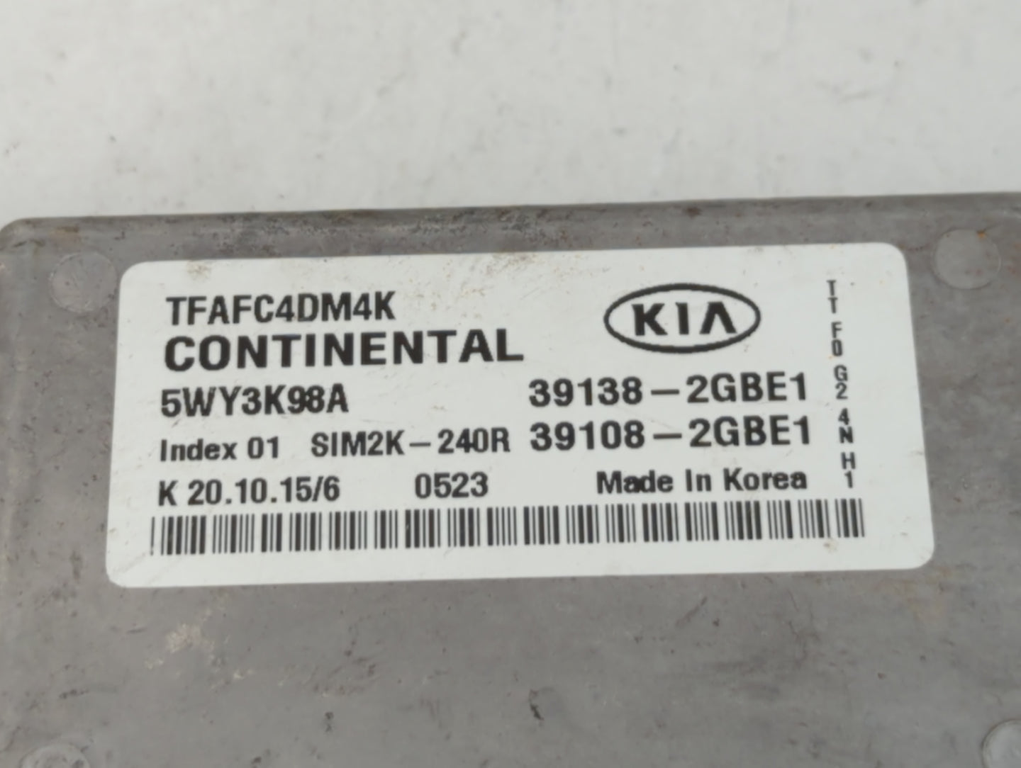 2014-2015 Kia Optima PCM Engine Control Computer ECU ECM PCU OEM P/N:39138-2GBE1 Fits Fits 2014 2015 OEM Used Auto Parts - O