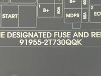 2014-2015 Kia Optima Fusebox Fuse Box Panel Relay Module P/N:91955-2T730QQK Fits Fits 2014 2015 OEM Used Auto Parts - Oemuse