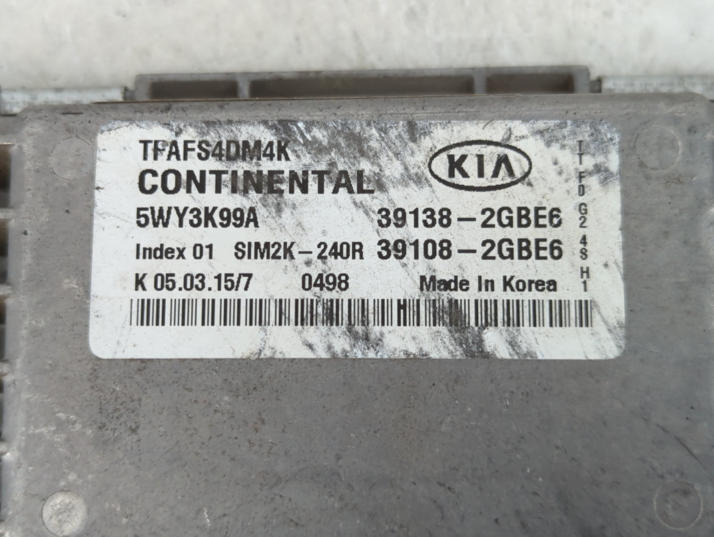 2015 Kia Optima PCM Engine Control Computer ECU ECM PCU OEM P/N:39138-2GBE6 39108-2GBE6 Fits OEM Used Auto Parts - Oemusedau