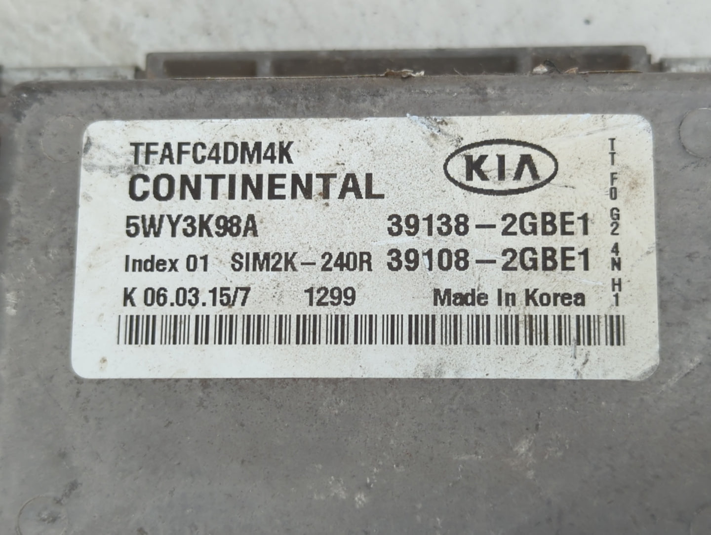 2014-2015 Kia Optima PCM Engine Control Computer ECU ECM PCU OEM P/N:39138-2GBE1 39108-2GBE1 Fits Fits 2014 2015 OEM Used Au